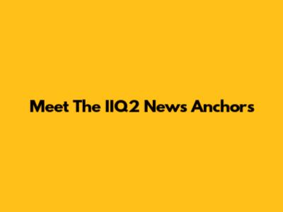 Meet The IIQ2 News Anchors