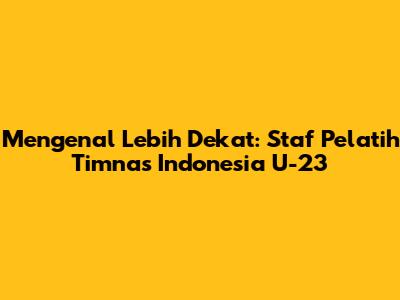 Mengenal Lebih Dekat: Staf Pelatih Timnas Indonesia U-23