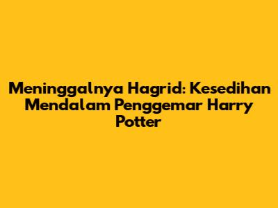 Meninggalnya Hagrid: Kesedihan Mendalam Penggemar Harry Potter