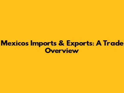 Mexico's Imports & Exports: A Trade Overview