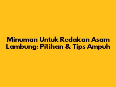 Minuman Untuk Redakan Asam Lambung: Pilihan & Tips Ampuh