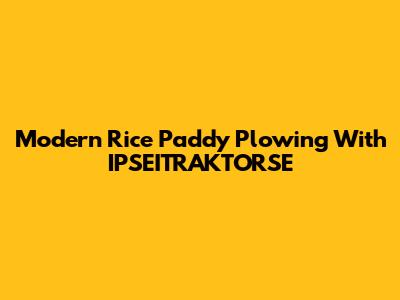 Modern Rice Paddy Plowing With IPSEITRAKTORSE