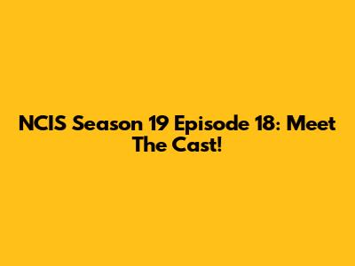 NCIS Season 19 Episode 18: Meet The Cast!