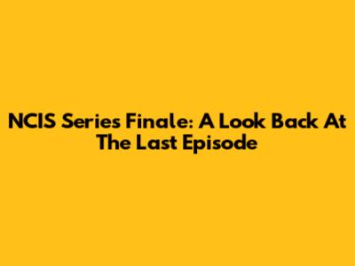 NCIS Series Finale: A Look Back At The Last Episode