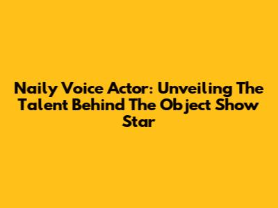 Naily Voice Actor: Unveiling The Talent Behind The Object Show Star