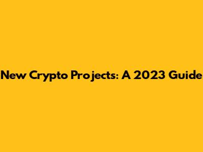 New Crypto Projects: A 2023 Guide