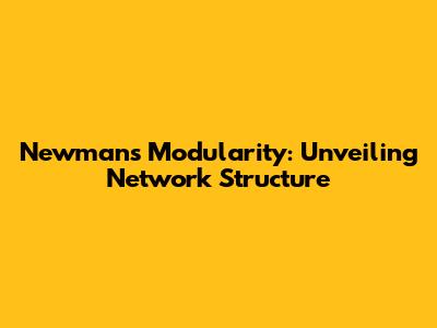 Newman's Modularity: Unveiling Network Structure
