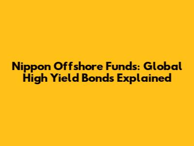 Nippon Offshore Funds: Global High Yield Bonds Explained