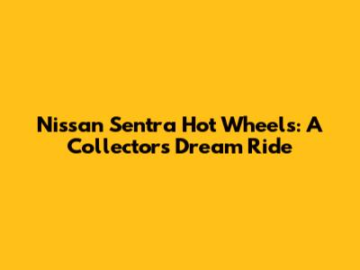Nissan Sentra Hot Wheels: A Collector's Dream Ride
