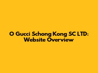 O Gucci Schong Kong SC LTD: Website Overview