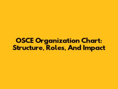 OSCE Organization Chart: Structure, Roles, And Impact