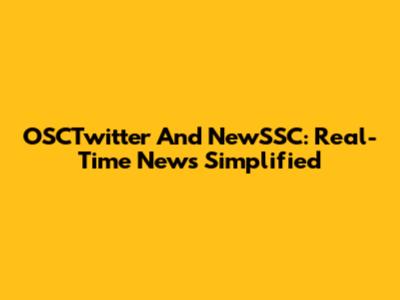 OSCTwitter And NewSSC: Real-Time News Simplified