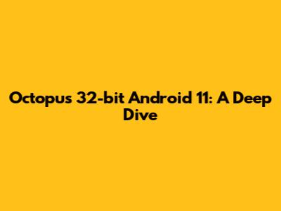 Octopus 32-bit Android 11: A Deep Dive