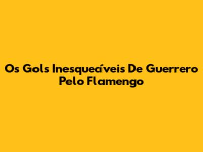 Os Gols Inesquecíveis De Guerrero Pelo Flamengo