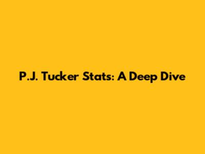 P.J. Tucker Stats: A Deep Dive
