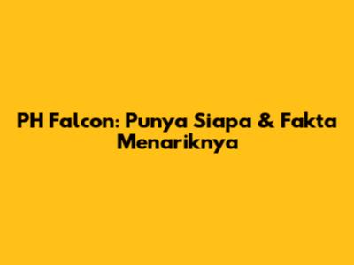 PH Falcon: Punya Siapa & Fakta Menariknya