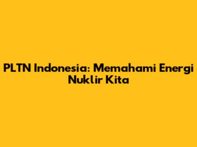 PLTN Indonesia: Memahami Energi Nuklir Kita