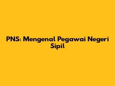 PNS: Mengenal Pegawai Negeri Sipil