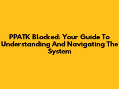 PPATK Blocked: Your Guide To Understanding And Navigating The System
