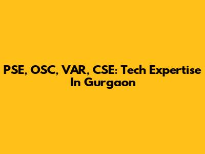 PSE, OSC, VAR, CSE: Tech Expertise In Gurgaon