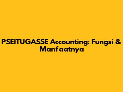 PSEITUGASSE Accounting: Fungsi & Manfaatnya
