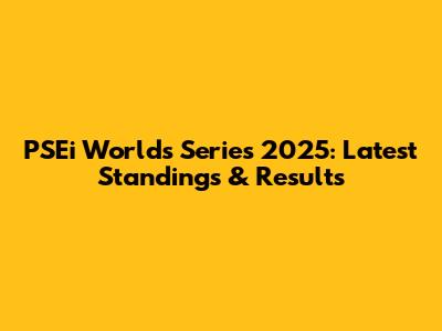 PSEi Worlds Series 2025: Latest Standings & Results