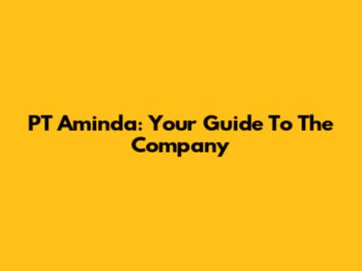 PT Aminda: Your Guide To The Company