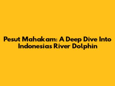 Pesut Mahakam: A Deep Dive Into Indonesia's River Dolphin