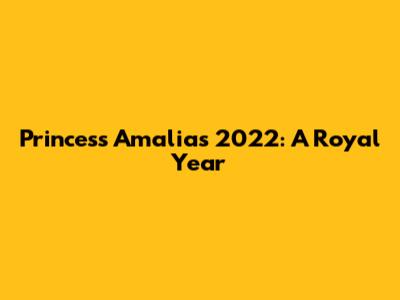 Princess Amalia's 2022: A Royal Year