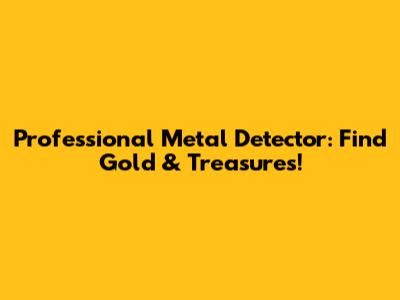 Professional Metal Detector: Find Gold & Treasures!