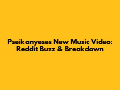 Pseikanyese's New Music Video: Reddit Buzz & Breakdown