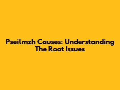 Pseilmzh Causes: Understanding The Root Issues