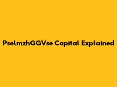 PselmzhGGVse Capital Explained