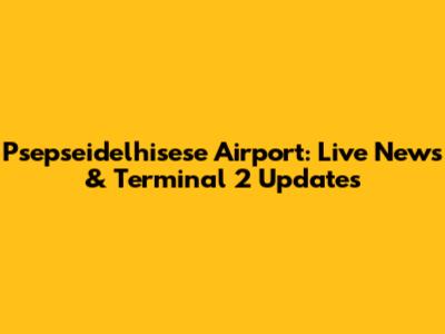 Psepseidelhisese Airport: Live News & Terminal 2 Updates