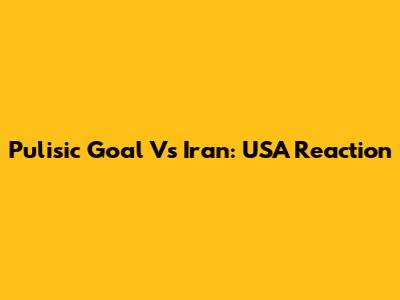 Pulisic Goal Vs Iran: USA Reaction