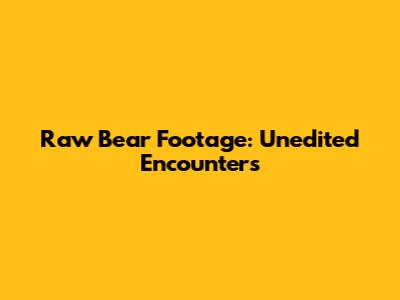 Raw Bear Footage: Unedited Encounters