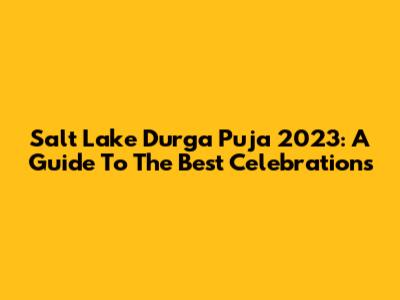 Salt Lake Durga Puja 2023: A Guide To The Best Celebrations