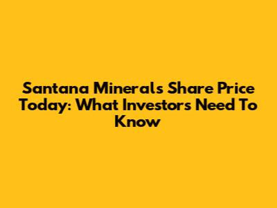 Santana Minerals Share Price Today: What Investors Need To Know