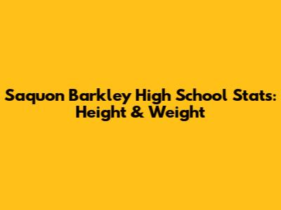 Saquon Barkley High School Stats: Height & Weight