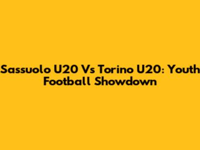 Sassuolo U20 Vs Torino U20: Youth Football Showdown