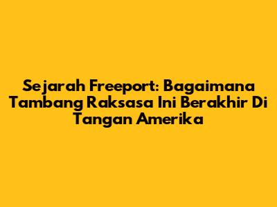 Sejarah Freeport: Bagaimana Tambang Raksasa Ini Berakhir Di Tangan Amerika