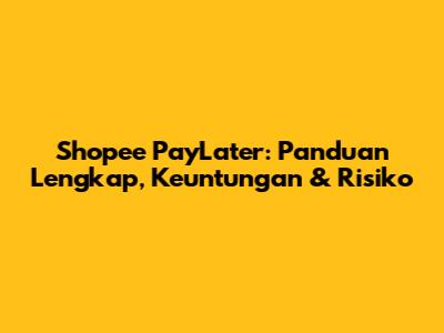 Shopee PayLater: Panduan Lengkap, Keuntungan & Risiko