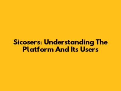 Sicosers: Understanding The Platform And Its Users