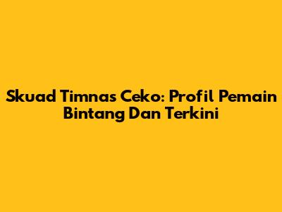 Skuad Timnas Ceko: Profil Pemain Bintang Dan Terkini