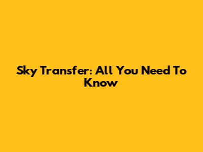 Sky Transfer: All You Need To Know