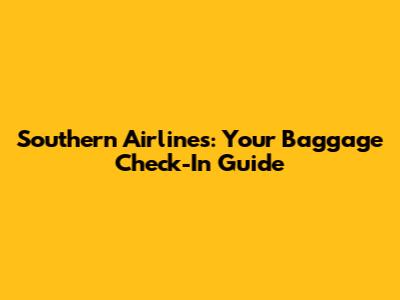 Southern Airlines: Your Baggage Check-In Guide