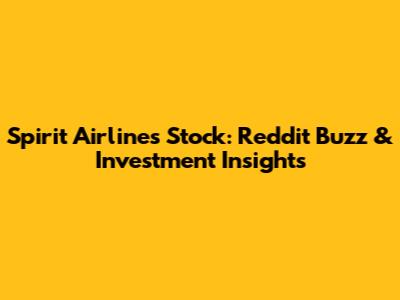 Spirit Airlines Stock: Reddit Buzz & Investment Insights