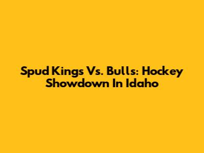 Spud Kings Vs. Bulls: Hockey Showdown In Idaho