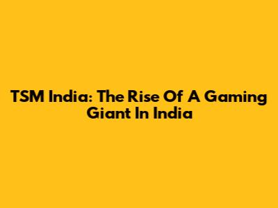 TSM India: The Rise Of A Gaming Giant In India