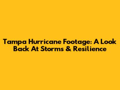 Tampa Hurricane Footage: A Look Back At Storms & Resilience